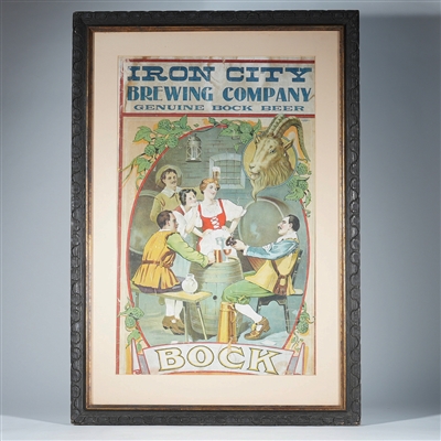Iron City Brewing Bock Beer Chromo-lithograph RARE 