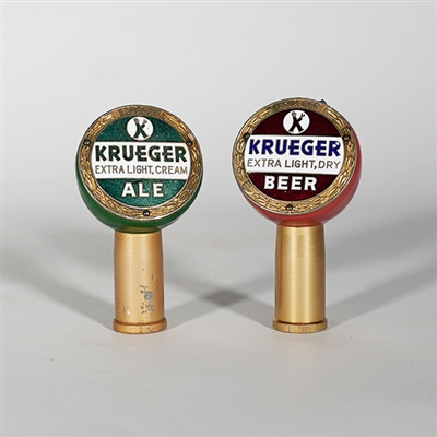 Krueger Ale Beer Ball Tap Knob Pair 
