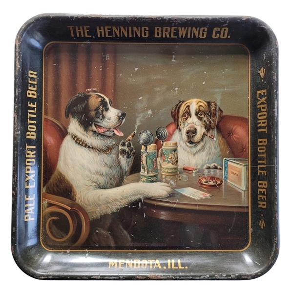 Henning Brewing Dogs Smoking and Drinking Tray POSSIBLY UNIQUE 