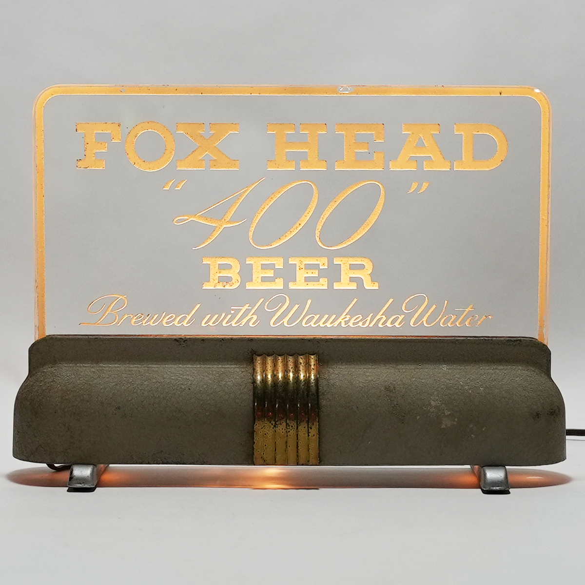 Fox Head 400 BEER Illuminated PRICE BROS Sign