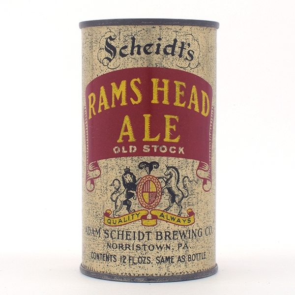 Rams Head Ale Opening Instruction Flat Top RARE 118-32