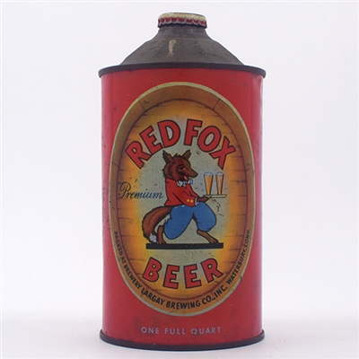 Red Fox Beer Quart Cone Top RARE 218-1