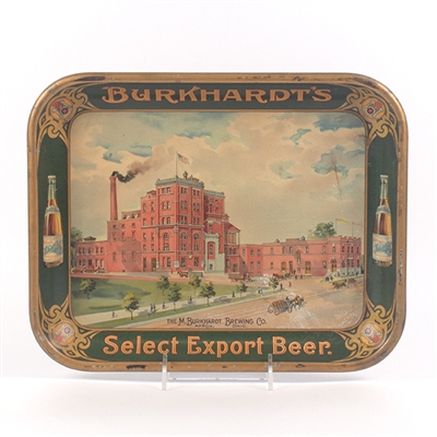 Burkhardts Beer Pre-Prohibition Factory Scene Serving Tray