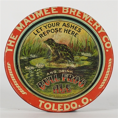 Bull Frog Ale Maumee Brewery Tip Ash Tray Toledo OH