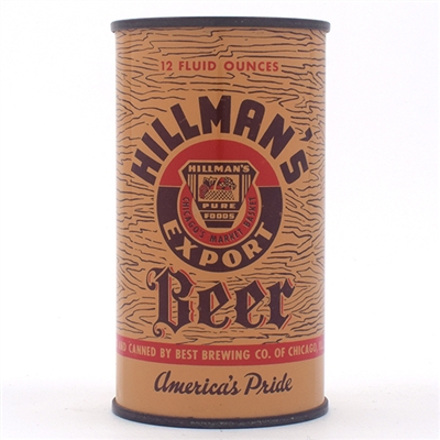 Hillmans Beer Opening Instruction Flat Top NON-IRTP 82-16 MINTY