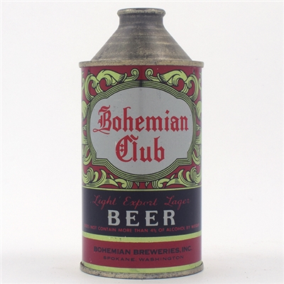 Bohemian Club Beer Cone Top SPOKANE IRTP 154-7 EXCELLENT