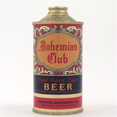 Bohemian Club Beer Cone Top WOW 154-5 OUTSTANDING