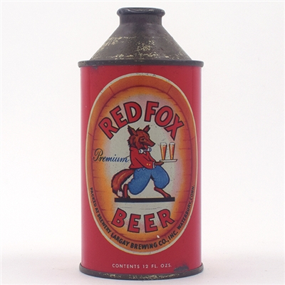 Red Fox Beer Cone Top WITHDRAWN FREE DARK BLUE 180-26