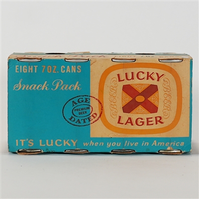 Lucky Lager Seven Ounce Cans 8 Pack MINTY