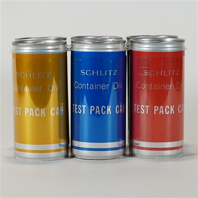 Schlitz Container Div. Test Pack Can 6 Diff Colors