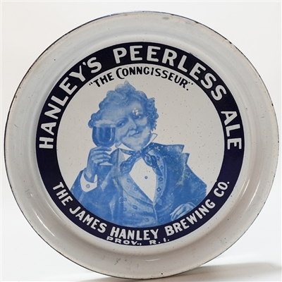 Hanleys Peerless Ale The Connoisseur Man Holding Beer Porcelain Tray