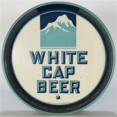 White Cap Beer Largay Mountain Scene Tray RARE