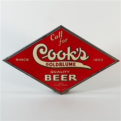 Cooks Goldblume Quality Beer Union Made Since 1853 Sign TOUGH