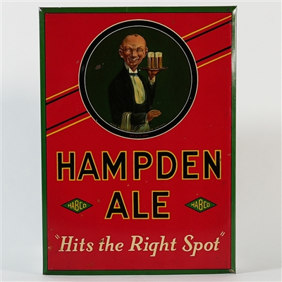 Hampden Ale Hits The Right Spot Handsome Waiter TOC Sign RARE
