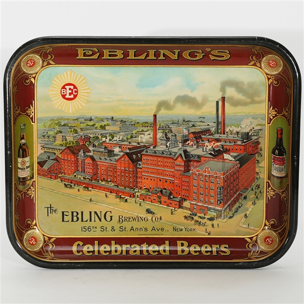 Ebling Celebrated Beers 156 Street Saint Anns Ave Factory Scene Tray 