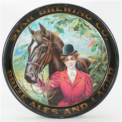 Star Brewing Prize Ale Lager Woman Horse Pre-prohibition Tray SCARCE 