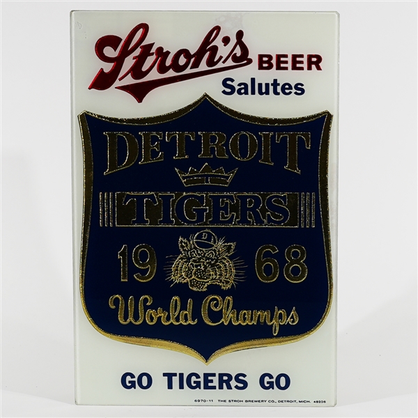 Strohs Detroit Tigers 1968 World Champs ROG MINTY 