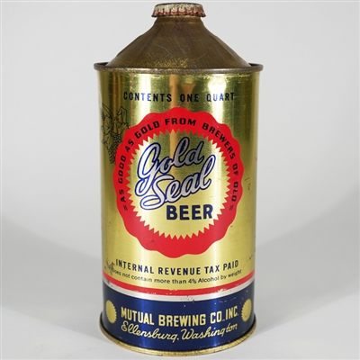 Gold Seal Beer Quart Cone Top 