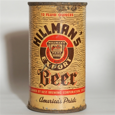 Hillmans Export Beer OI Flat Top 82-16