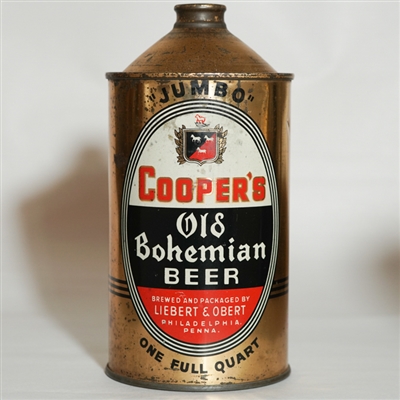 Coppers Old Bohemian Beer Quart Cone Top JUMBO 205-14
