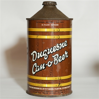Duquesne Can O Beer Quart Cone Top 207-1