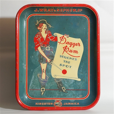 J Wray and Nephew Dagger Rum 1930s Serving Tray 