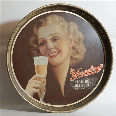 Yuengling Brewing Pretty Lady Advertising Tray 