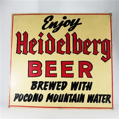 Heidelberg Brewed Pocono Mountain Water Hand Painted Metal Sign 