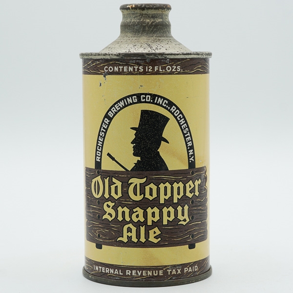 Old Topper Snappy Ale Cone Top WHITE TEXT 176-6