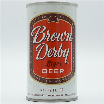 Brown Derby Lager Beer Pull Tab ORANGE STORZ OMAHA 46-28