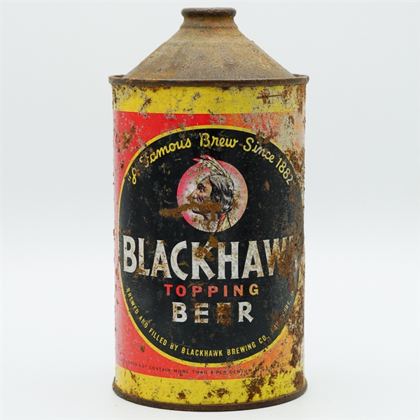 Blackhawk Topping Beer Quart Cone Top DNCMT STATEMENT 203-11