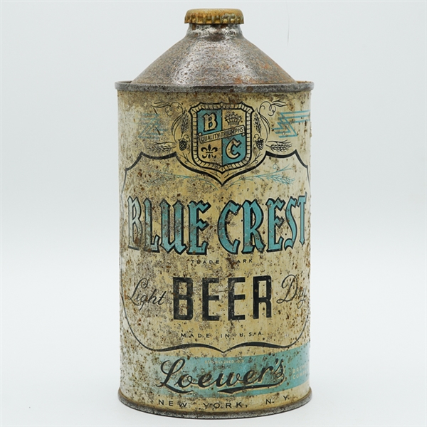 Bluecrest Light Beer Quart Cone Top LOWER TEXT 203-13