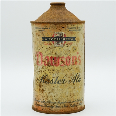 Dawsons Master Ale Quart Cone Top RED LETTER RARE 209-6