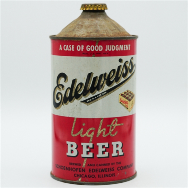 Edelweiss Light Beer Quart Cone Top UNIFORM QUALITY 207-13