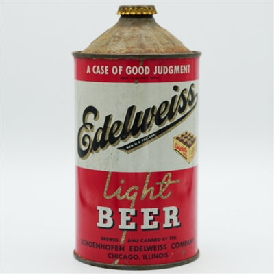 Edelweiss Light Beer Quart Cone Top UNIFORM QUALITY 207-13