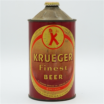 Krueger Finest Beer Quart Cone Top GLASS AND CAN 213-18