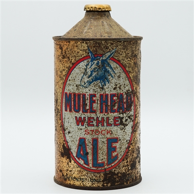Mule Head Wehle Stock Ale Quart Cone Top RARE 215-1