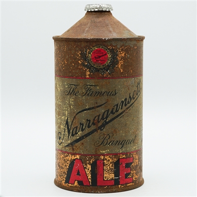Narragansett Banquet Ale Quart Cone Top SCARCE 215-3