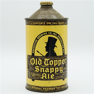 Old Topper Snappy Ale Quart Cone Top NICE 216-10