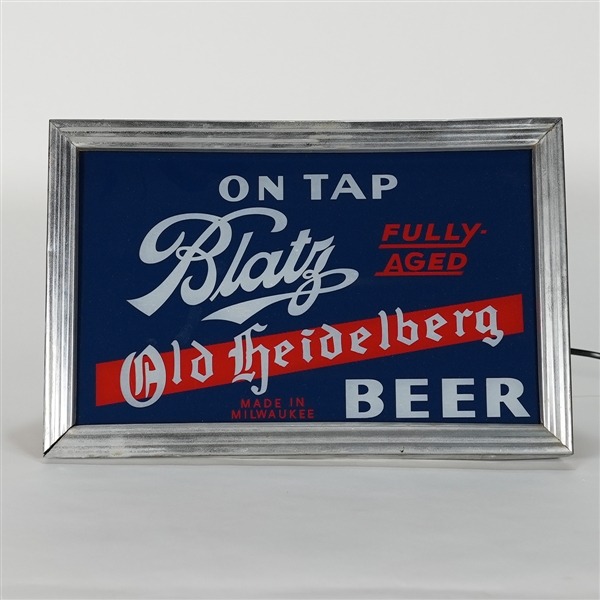 Lot Detail - Blatz Old Heidelberg Beer ON TAP Illuminated Back Bar Sign