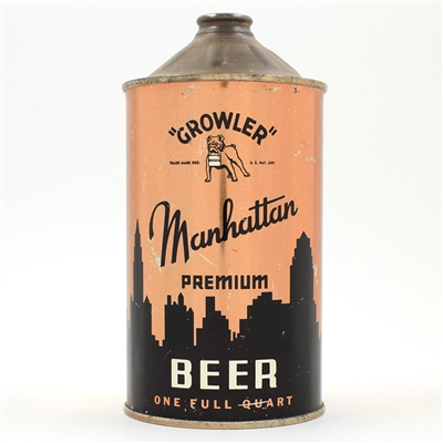 Manhattan Beer Quart Cone Top PRIMA FOR MANHATTAN 214-17