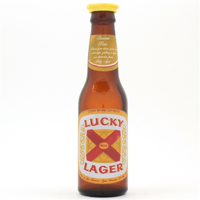 Lucky Lager Beer 7 Ounce 3-color ACL Bottle