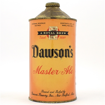 Dawsons Master Ale Quart Cone Top RARE AMONG BEST 206-9