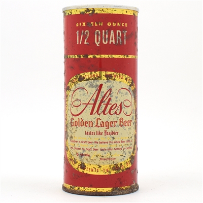 Altes Beer 16 Ounce Zip Top RARE 138-9