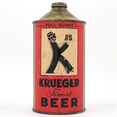 Krueger Beer Quart Cone Top GOLD UNLISTED