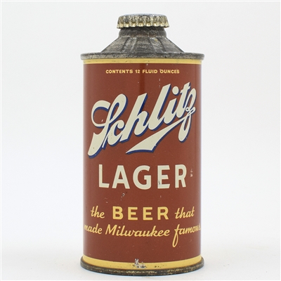 Schlitz Beer Flat Bottom Cone Top CLEAN UNLISTED