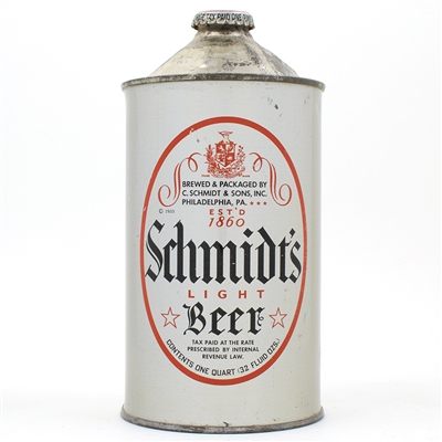 Schmidts Beer Quart Cone Top SHARP 219-4