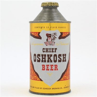 Chief Oshkosh Beer Cone Top SHARP NEAR MINT 157-19