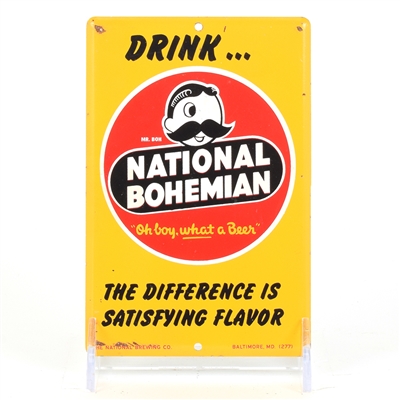 National Bohemian Beer 1940s Tin Door Sign