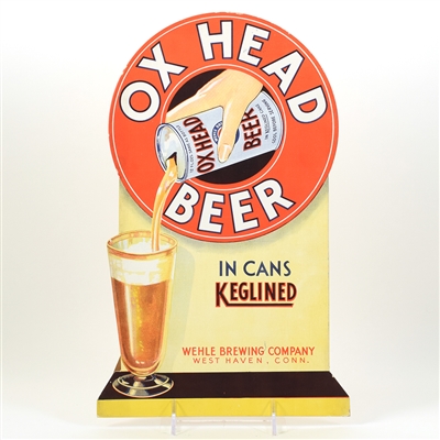 Ox Head Beer In Cans 1930s Cardboard Die Cut Sign
